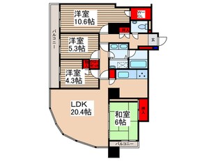 リズムタワー　Ⅰの物件間取画像